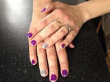 Purple Silver Nails