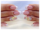 French Manicure, marble acrylic