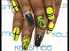 Neon Yellow And Black Nails