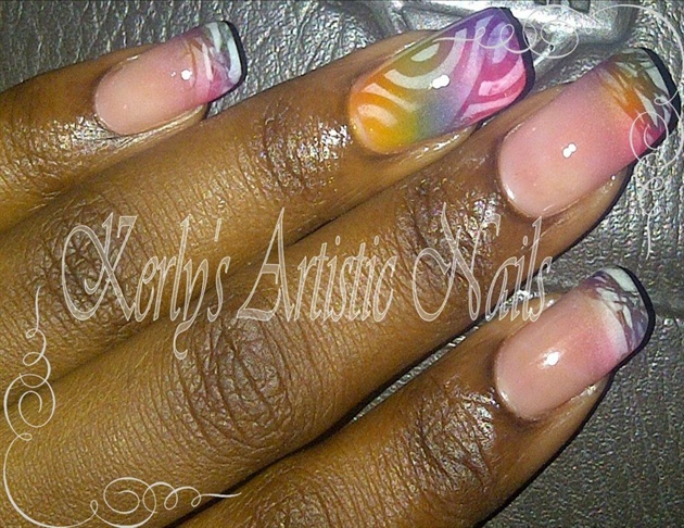 Acrylic Airbrushed Nails