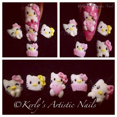 3d Kawii - Hello Kitty Nail Design