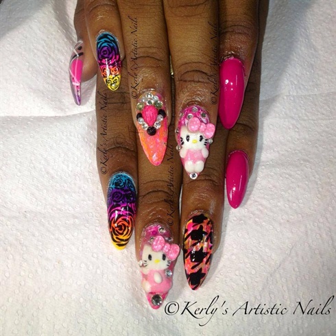 Fancy Kitty. Hello Kitty inspired Nails