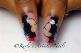 Mickey and Minnie Mouse Nail Art kisses