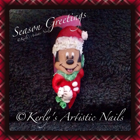 Mickey Mouse Christmas 3d Nail Art