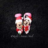 Mickey and Minnie Mouse Christmas Nails