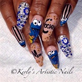 Cookie Monster Nail Art
