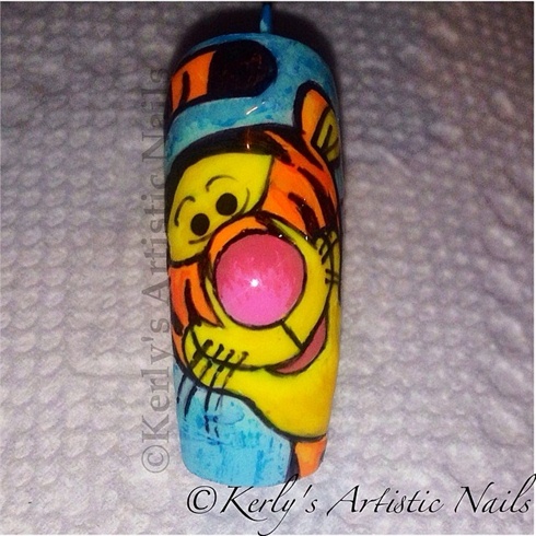 Winnie The Pooh - Tiger Nail Art Design