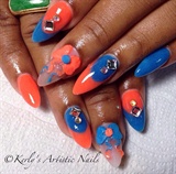 Blueberry Pumpkin - Orange and Blue Nail