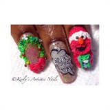 Christmas Inspired Nails-Elmo Loves You!