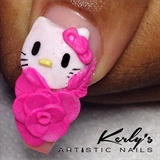 Hello Kitty Floral Nail