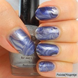 Silver and blue water marble