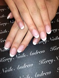Sculptured Pink &amp; White Acrylic Nails