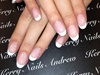 Sculptured Pink &amp; White Acrylic Nails