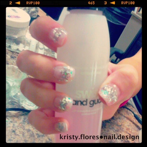 pink glitter ombre