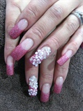 glitter pink fantasy nails