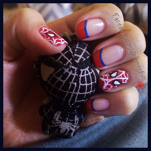 Spiderman inspired nails