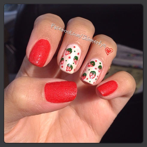 Strawberries with textured polish