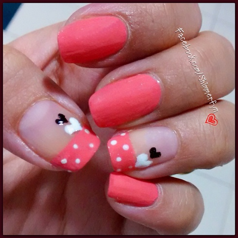 Hearts and French mani