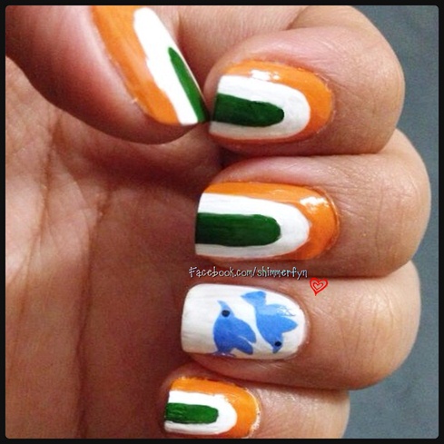 Indian Independence Day nail art - Nail Art Gallery