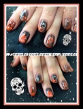 Marbled Halloween Nails