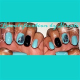 Tiffany Blue Gels With Feathers