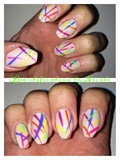 Ballerina Shaped Gel Nails With Striping