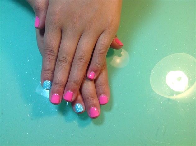 Pink and blue gel art