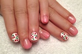 Hand painted cherry nails