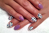 Hand painted multi-color leopard nails