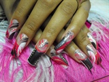 Krystle&#39;s Pink Party nails