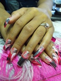 Krystle&#39;s Pink Party nails 2