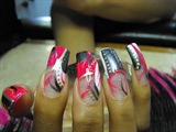 Krystle&#39;s Pink Party nails 3