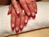Simple french nails with red color