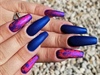 Blue and indigo nails with foil