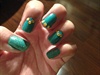 Turquoise and Gold Nails 