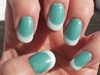 retro turquoise with french tips