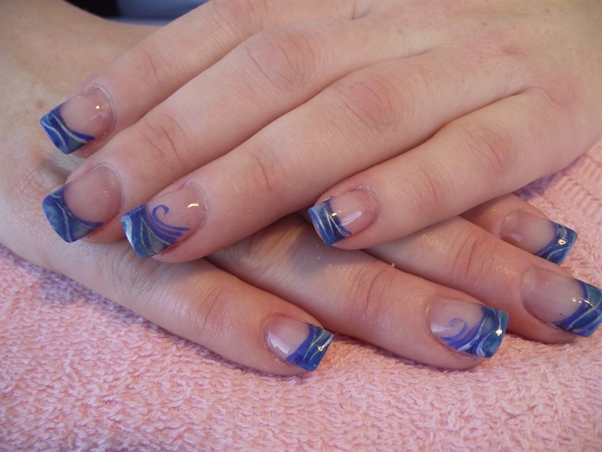 blue marble nail - Nail Art Gallery