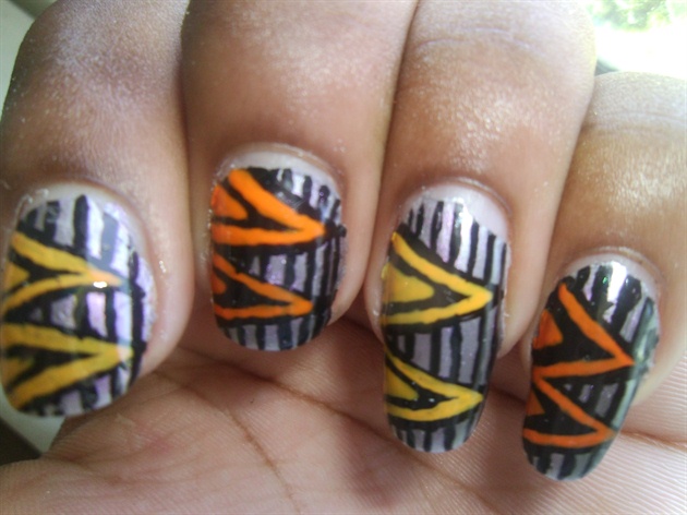 Orange and Yellow Nails