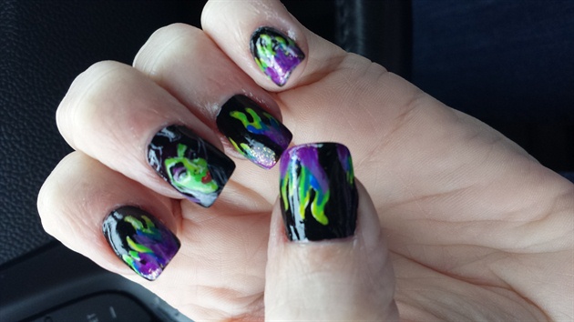 Maleficent nail art - Halloween