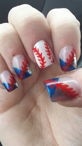Spring Baseball Nail Art