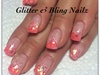 Coral / White Glitter Fade With Mylar