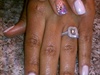Shellac with a marble design