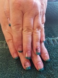 Teal French tips