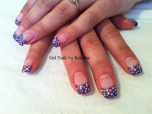 purple with polka dots!