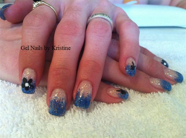 crystal and blue fade with black art