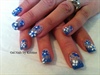 crystal&amp;blue fade w/ handpainted flowers