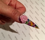 Hand Sculpted Acrylic Flower Stiletto 