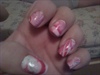 pink and white water marble