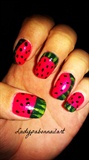 Watermelon nails Inspired by Robin Moses