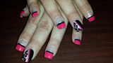 Pink, black, sliver leopard 